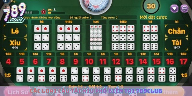 Các loại cầu tài xỉu phổ biến tại 789club