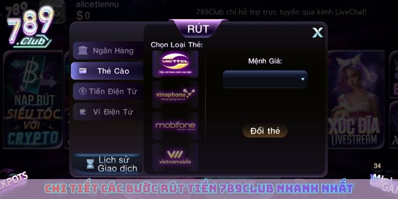 Chi tiết các bước rút tiền 789club nhanh nhất