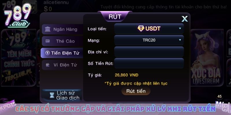 Các sự cố thường gặp và giải pháp xử lý khi rút tiền